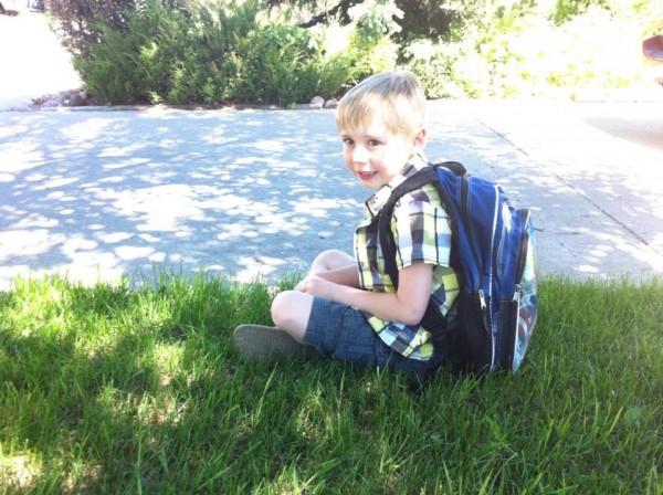 Pace Waiting for the Bus on His Last Day of Kindergarten