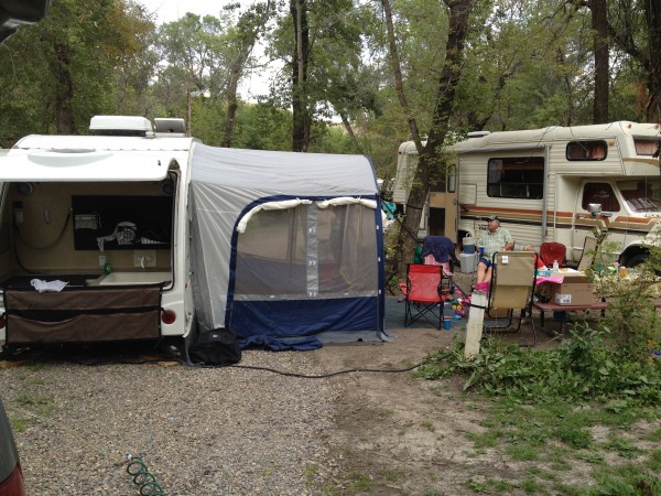 Our rPod182g with the tent attached and the back garage open