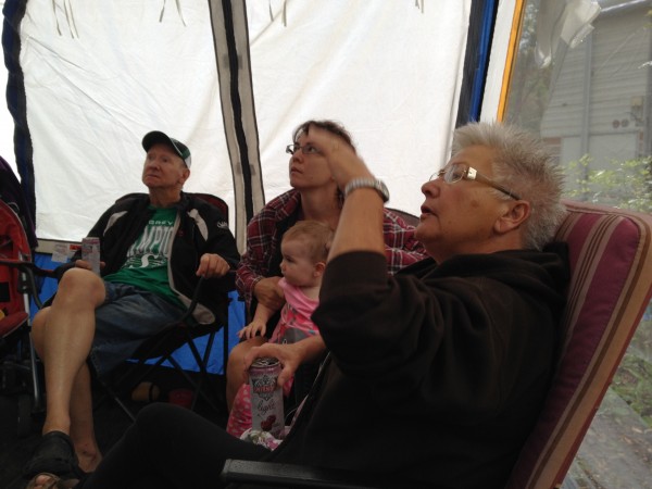 The rPod's tent attachment came in handy when we had rain one day.