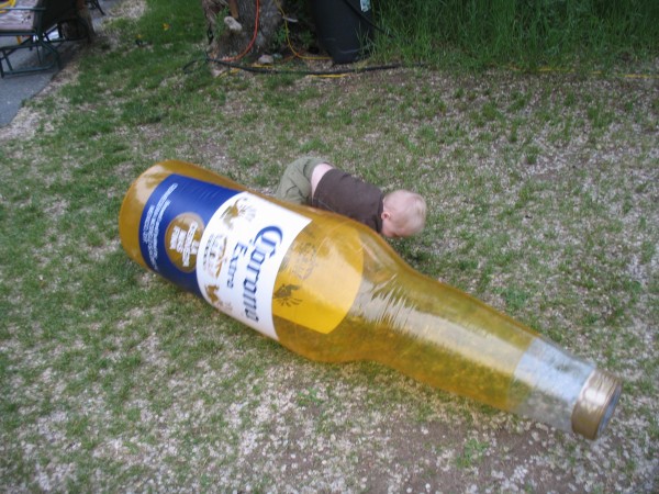 Inflated Corona Bottle