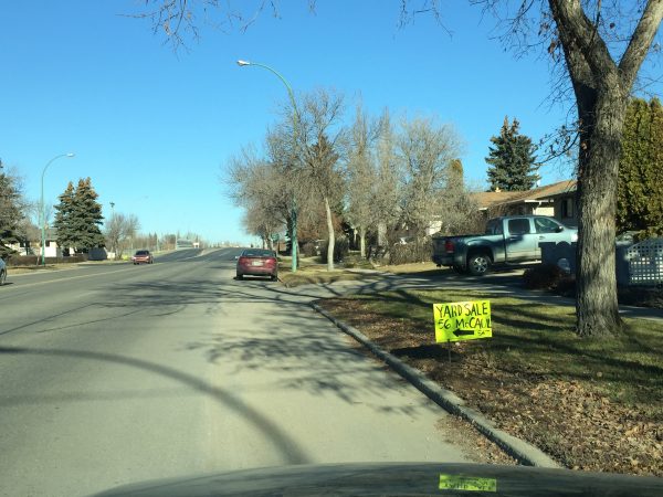 November Yard Sale in Saskatchewan