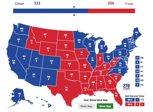 2016 Electoral Map Projection