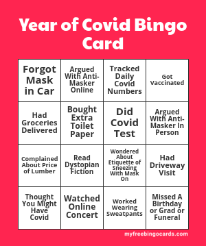Head Tale - Friday Fun Link – “Year of Covid” Bingo Card